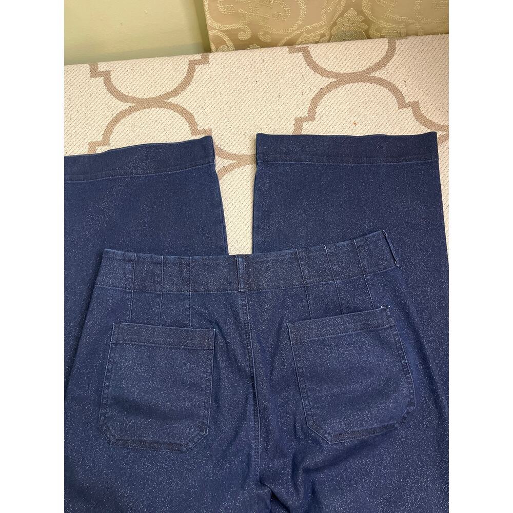 Maeve The Colette High-Rise Cropped Wide-Leg Jeans: Sparkle Edition, size 32 - Picture 15 of 16